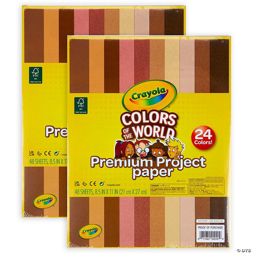Crayola Colors of the World Premium Project Paper, 48 Sheets Per Pack, 2 Packs Image