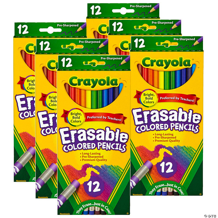 Crayola Erasable Colored Pencils, 12 Per Box, 6 Boxes Image