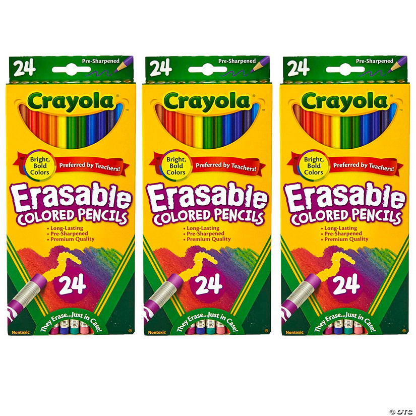 Crayola Erasable Colored Pencils, 24 Per Box, 3 Boxes Image