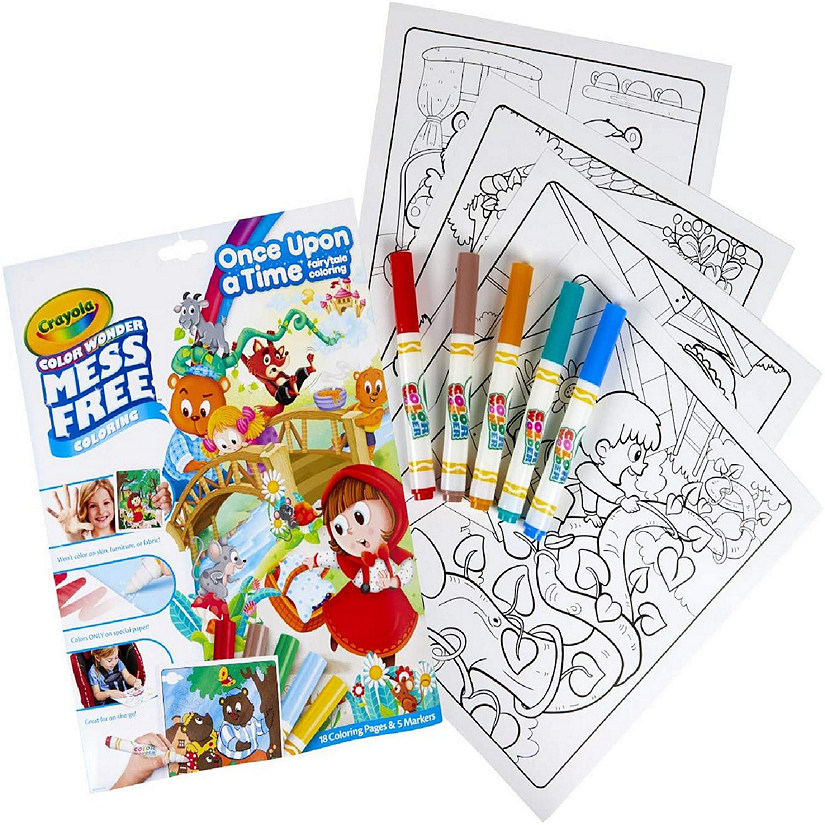 Crayola Fairytales, Mess Free Pages & Markers Color Wonder, 23 Piece Set