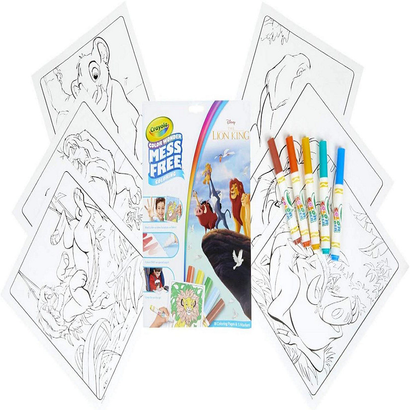 Crayola Lion King Pages & Markers Color Wonder Pad and Markers, 23 Piece Set, Image