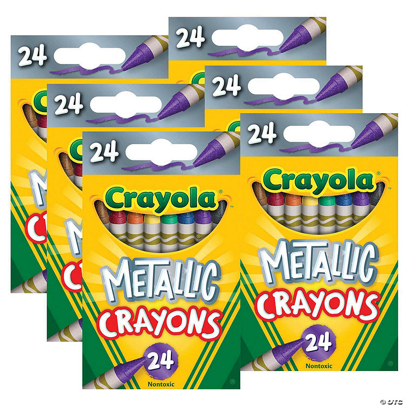 Crayola Metallic Crayons, 24 Per Pack, 6 Packs Oriental Trading