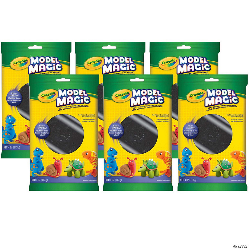 Crayola Model Magic Modeling Compound, Black, 4 oz Packs, 6 Packs Image