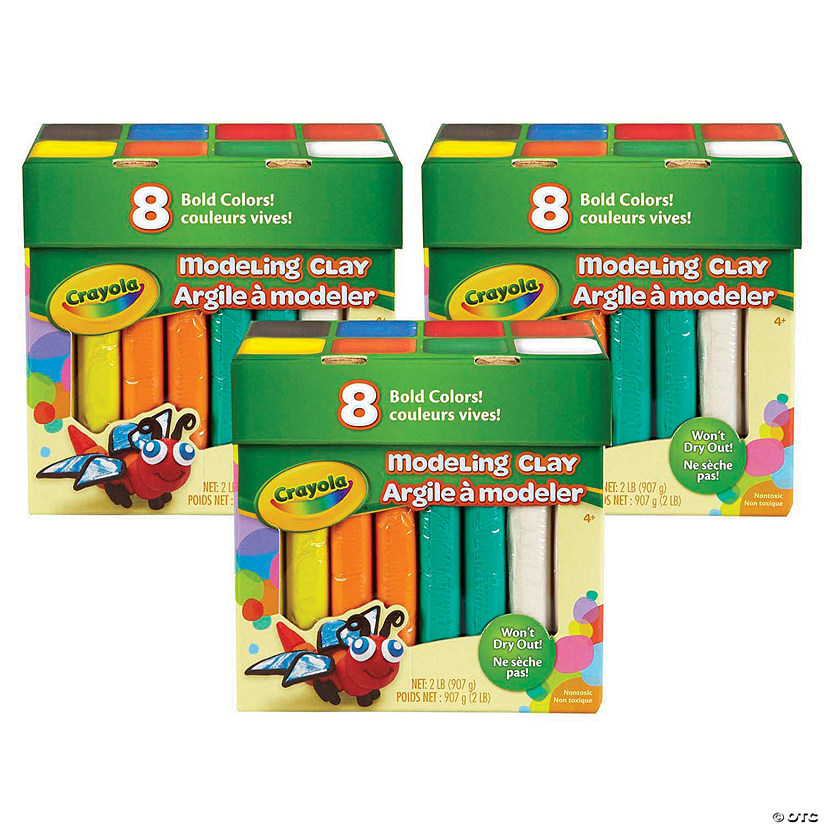 Crayola Modeling Clay, 2 lb. Jumbo Assortment, 8 Colors Per Box, 3 Boxes Image