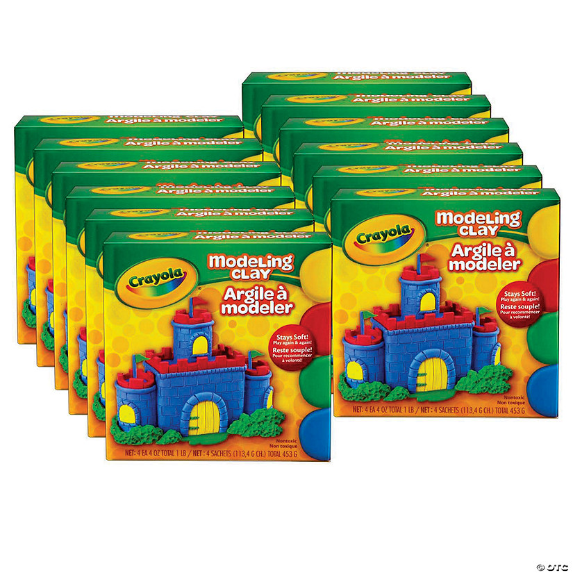 Crayola Modeling Clay, 4 Assorted Colors, 1 lb. Box, 12 Boxes Image