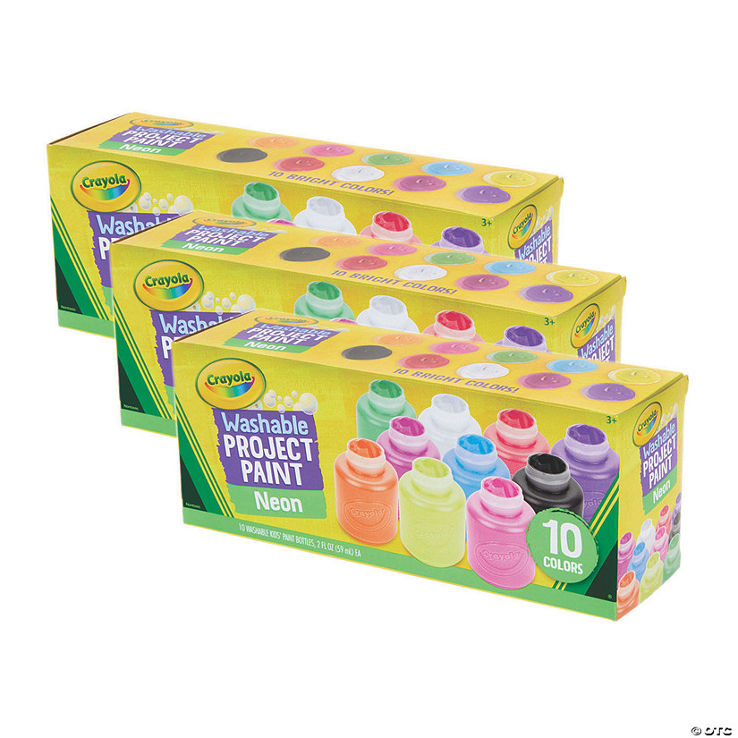 Crayola Neon Paint Set, 2oz., 10 Per Set, 3 Sets Image