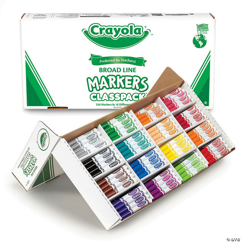 Crayola Original Formula Marker Classpack, Broad Line, 16 Colors, 256 Count Image