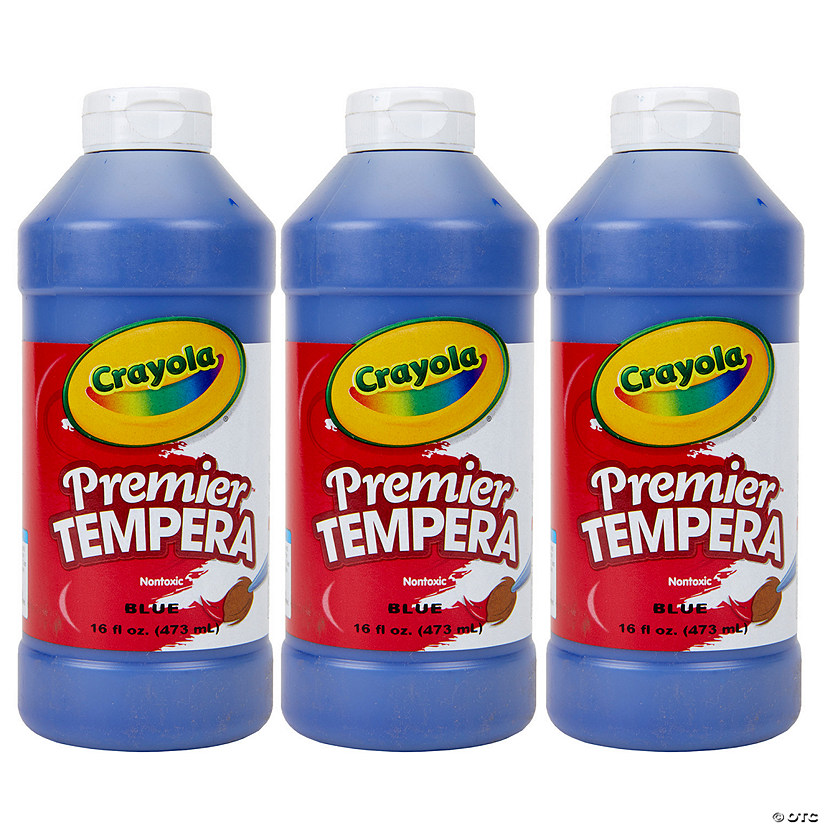 Crayola Premier Tempera Paint, 16 oz, Blue, Pack of 3 Image