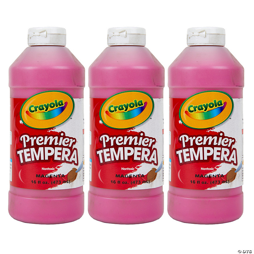 Crayola Premier Tempera Paint, 16 oz, Magenta, Pack of 3 Image