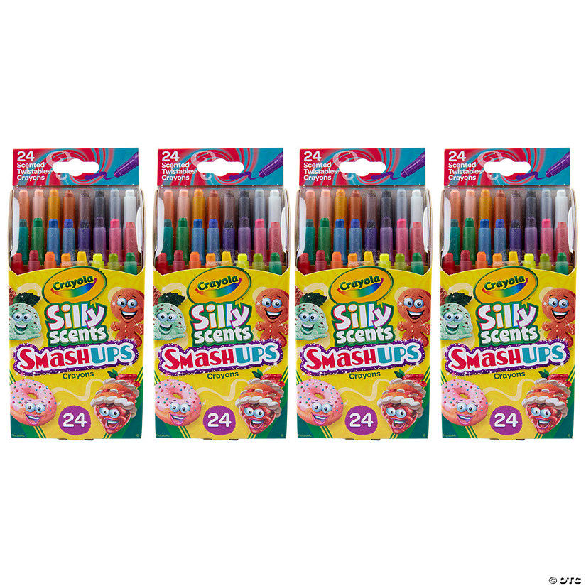 Crayola Silly Scents Smash Ups Mini Twistables Scented Crayons, 24 Per Pack, 4 Packs Image
