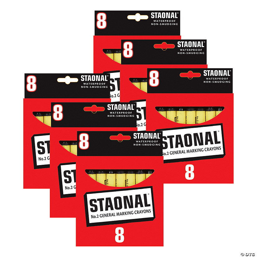 Crayola Staonal Marking Crayons, Black, 8 Per Pack, 6 Packs Image