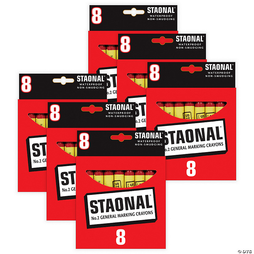 Crayola Staonal Marking Crayons, Red, 8 Per Pack, 6 Packs Image