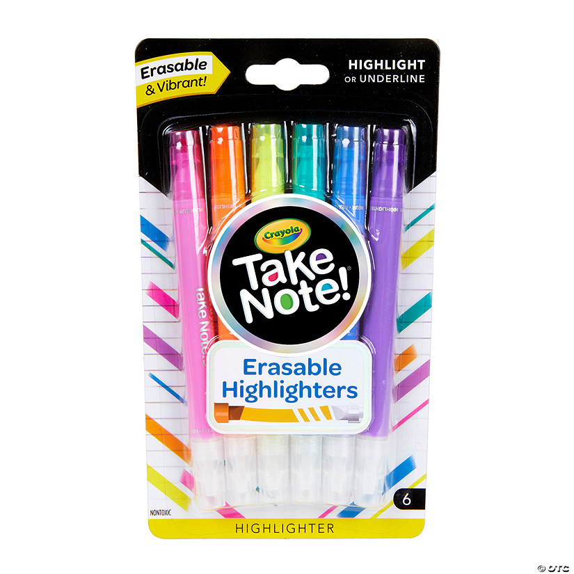 Crayola<sup>&amp;#174;</sup> Take Note Erasable Highlighters - 6 Pc. Image
