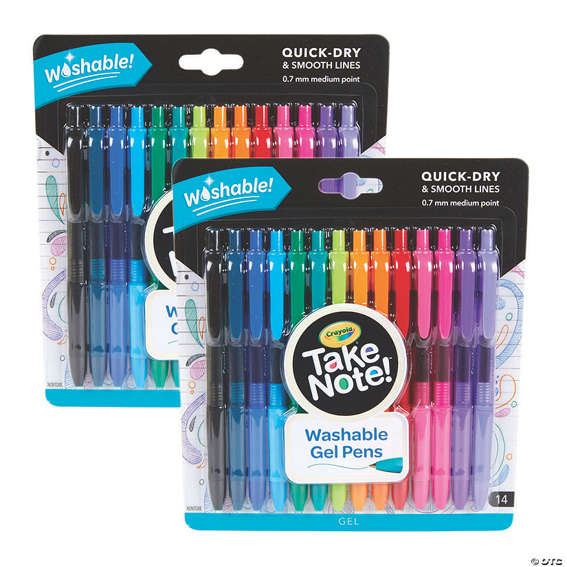Crayola Take Note! Washable Gel Pens, 14 Per Pack, 2 Packs Image