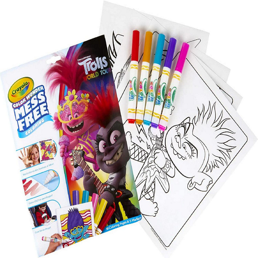 Crayola Trolls 2 World Tour Wonder Pages, Mess Free Coloring Pages & Markers, Image