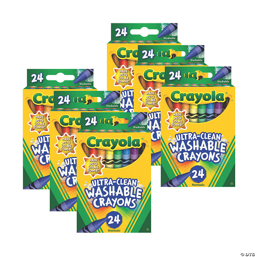 Crayola Ultra-Clean Washable Crayons - Regular Size, 24 Per Pack, 6 Packs Image