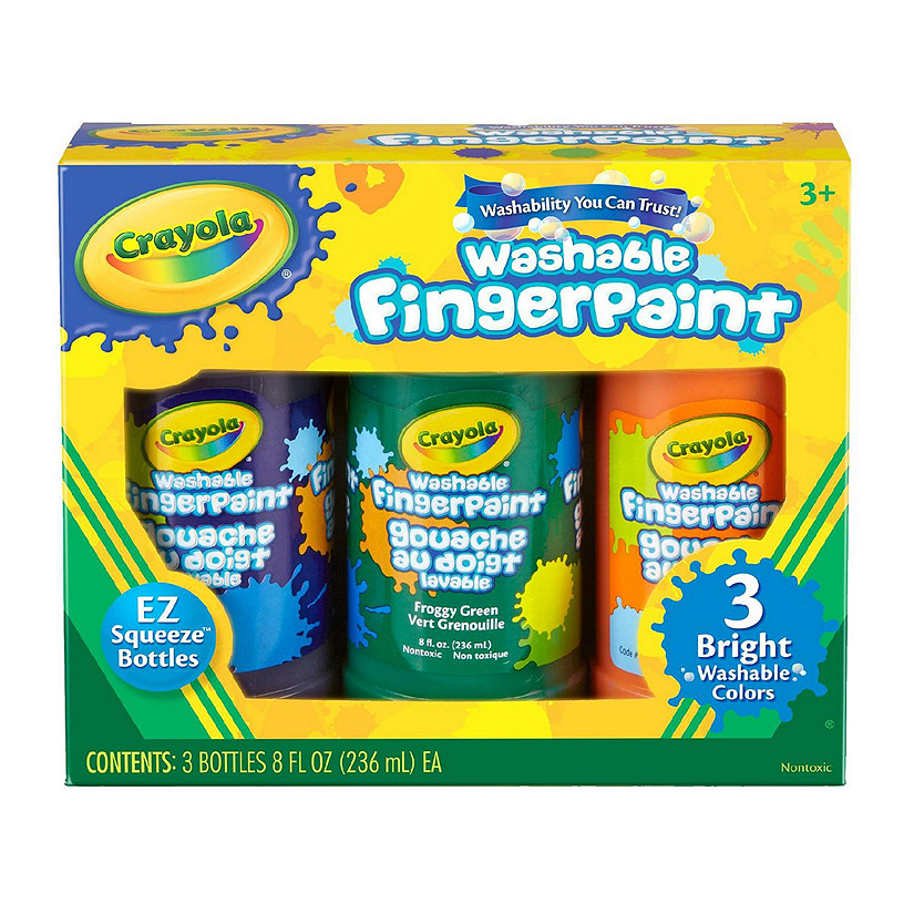 Crayola Washable Finger Paint 8oz 3/Pkg-Secondary Image