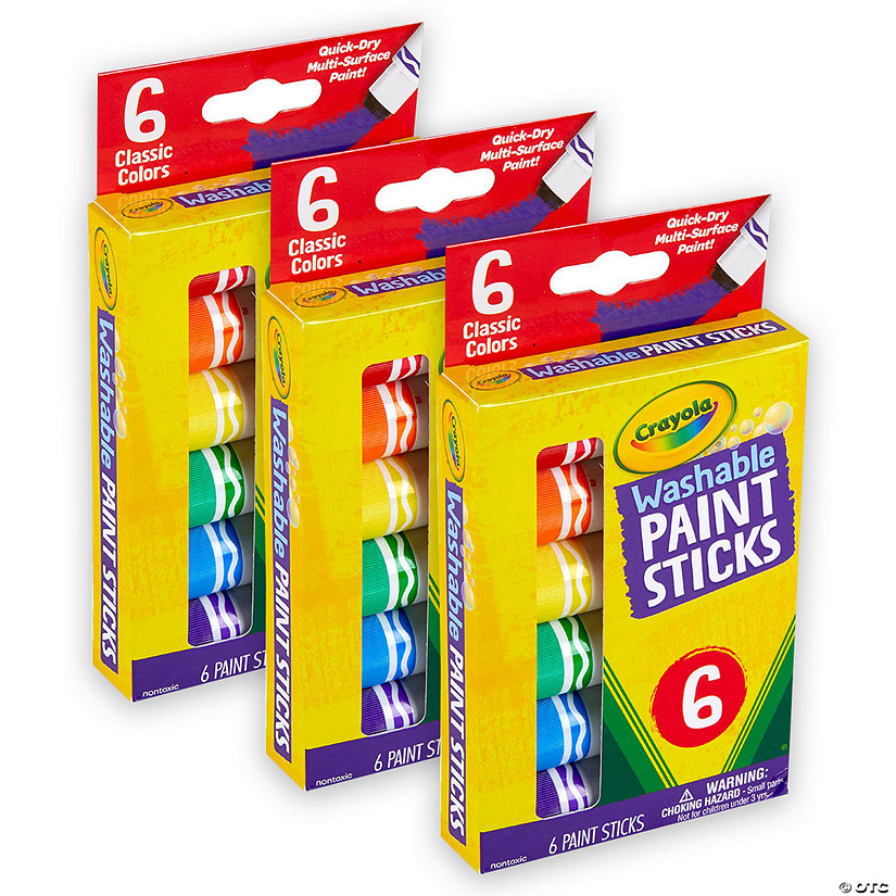Crayola Washable Paint Sticks, 6 Per Pack, 3 Packs Oriental Trading
