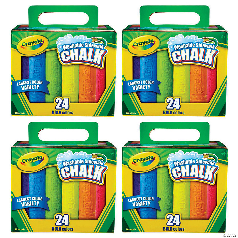 Crayola Washable Sidewalk Chalk, 24 Per Box, 4 Boxes Image