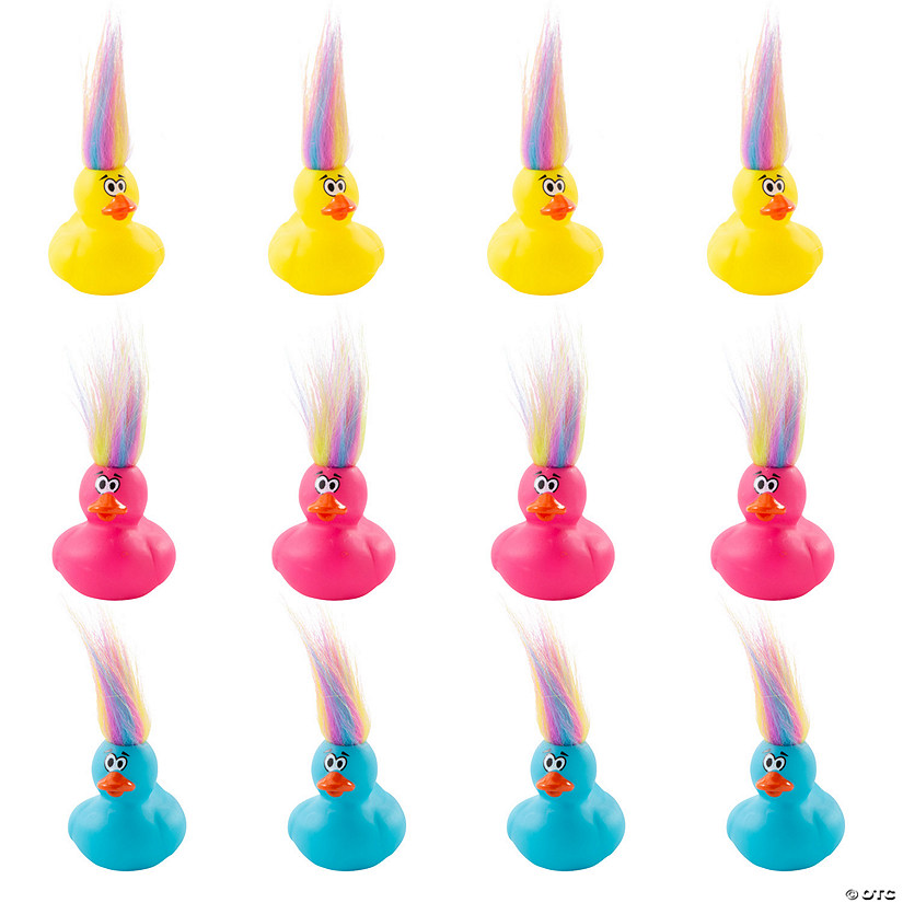 Crazy Hair Rubber Ducks 12 Pc.