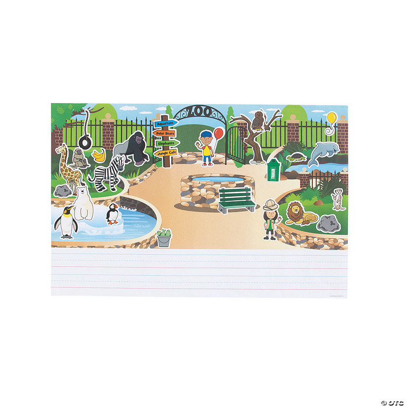 Create & Write Zoo Giant Sticker Scenes - 12 Pc. Image