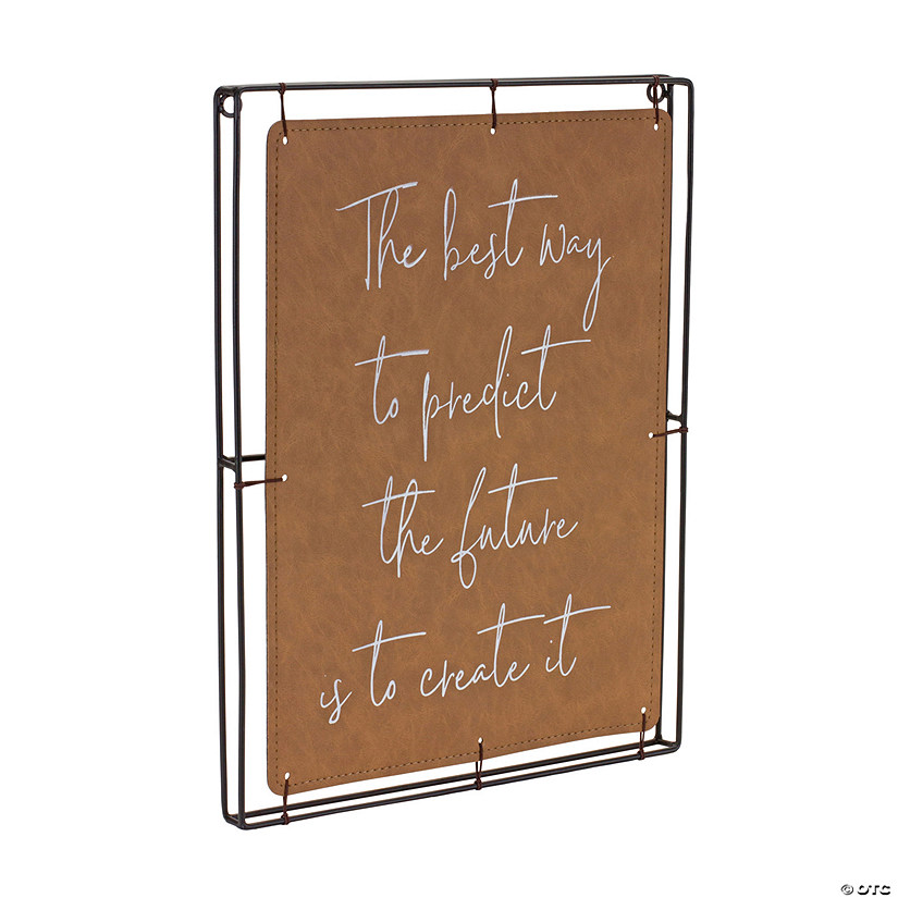 Create The Future Wall Frame (Set Of 2) 12"L X 15.75"H Metal/FauProper Leather Image