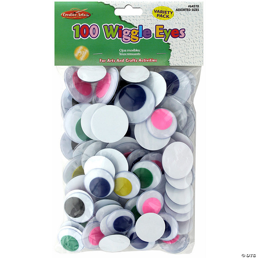 Creative Arts Wiggle Eyes Round Jumbo Assorted Size Multi 100pc&#160; &#160;&#160; &#160; Image