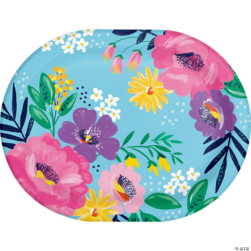 Creative Converting Fresh Florals Oval Paper Platters, 24 ct. Image
