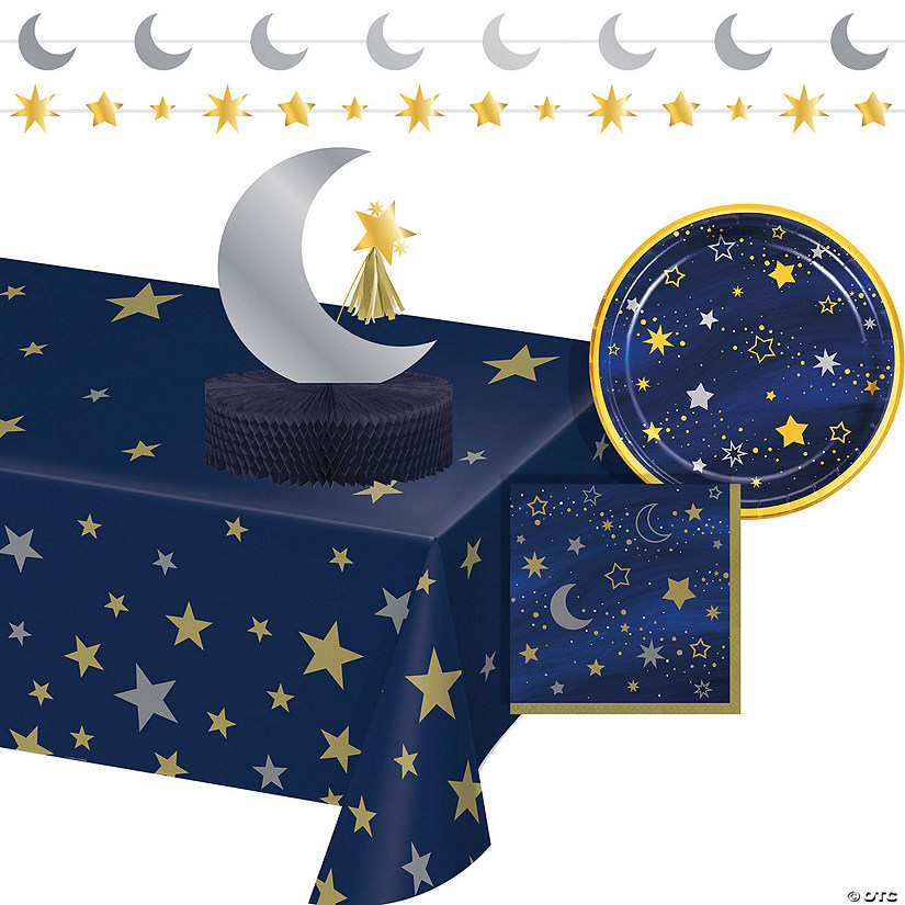 Creative Converting Starry Night Party Supplies And Decorations Kit, Serves 8 Image