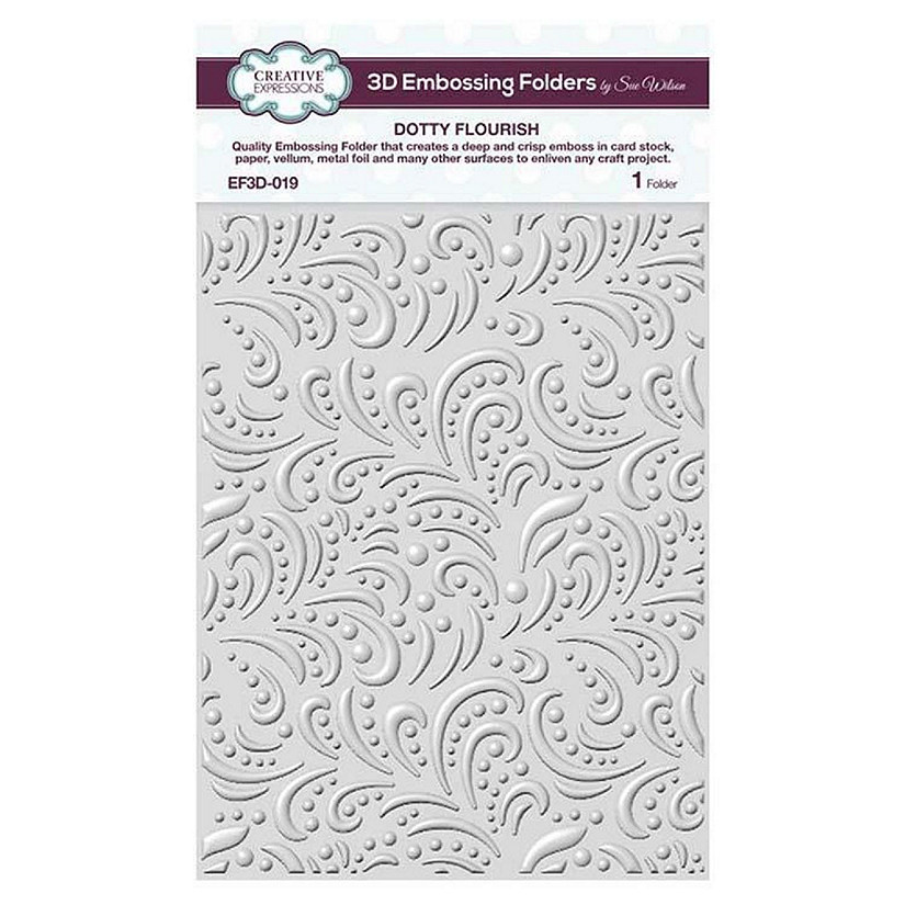 Creative Expressions 3D Embossing Folder 5 34 x 7 12 Dotty Flourish ...