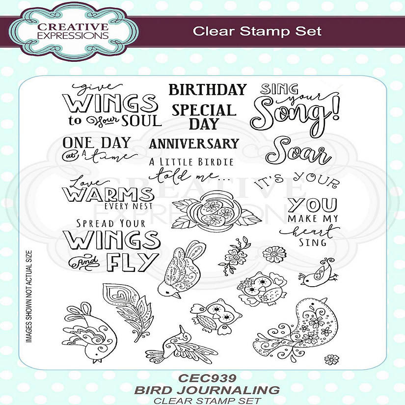 Creative Expressions Bird Journaling A5 Clear Stamp Set Image