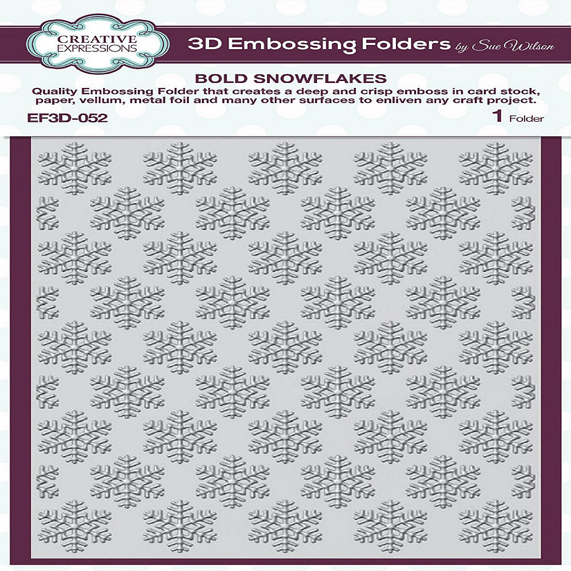 Creative Expressions Bold Snowflakes  5 34 in x 7 12 in 3D Embossing Folder Image