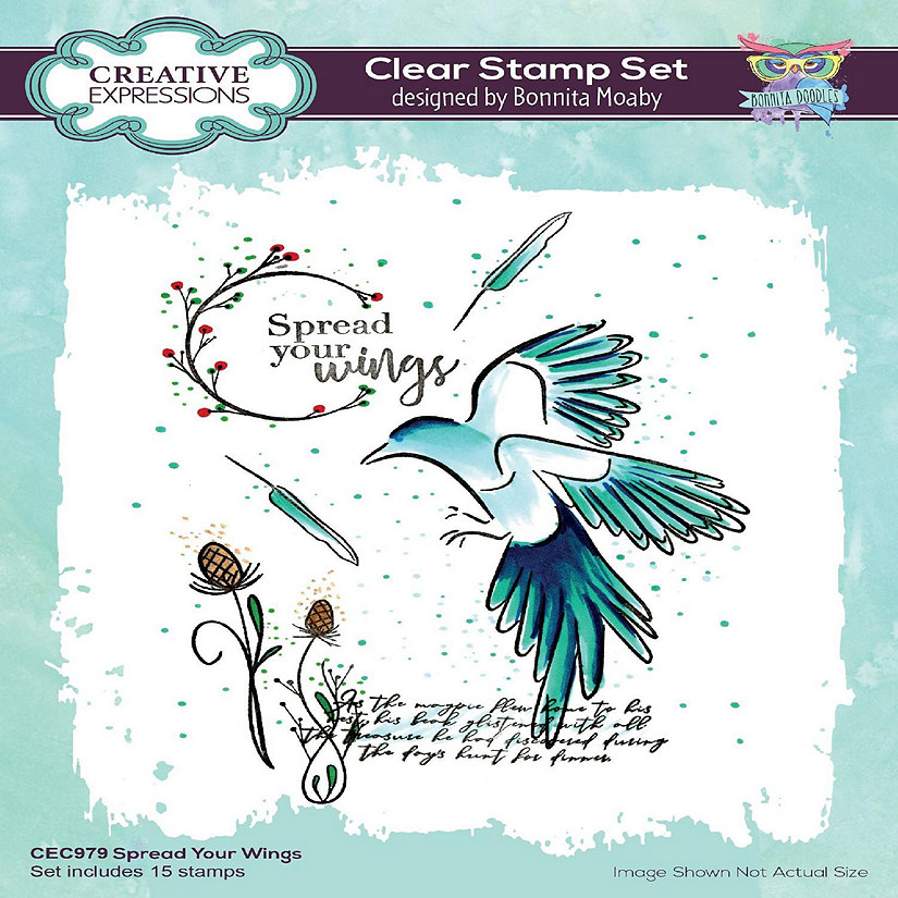 Creative Expressions Bonnita Moaby A5 Spread Your Wings Clear Stamp Set Image