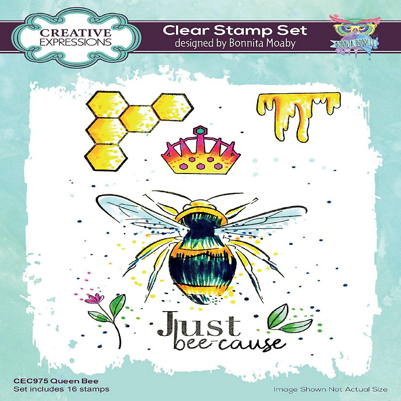 Creative Expressions Bonnita Moaby Queen Bee A5 Clear Stamp Set Image