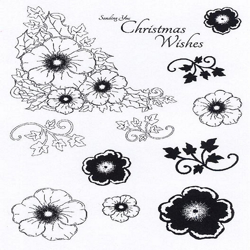 Creative Expressions Clear Stamp Set  Christmas Rose Elements Image