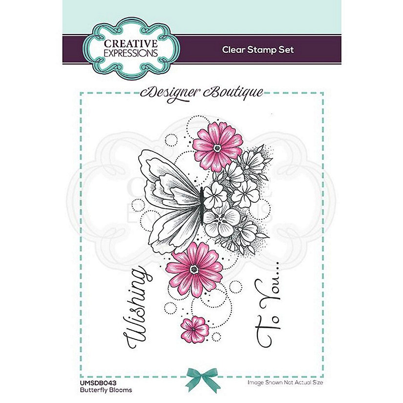 Creative Expressions Designer Boutique Collection Butterfly Blooms A6 Clear Stamp Image