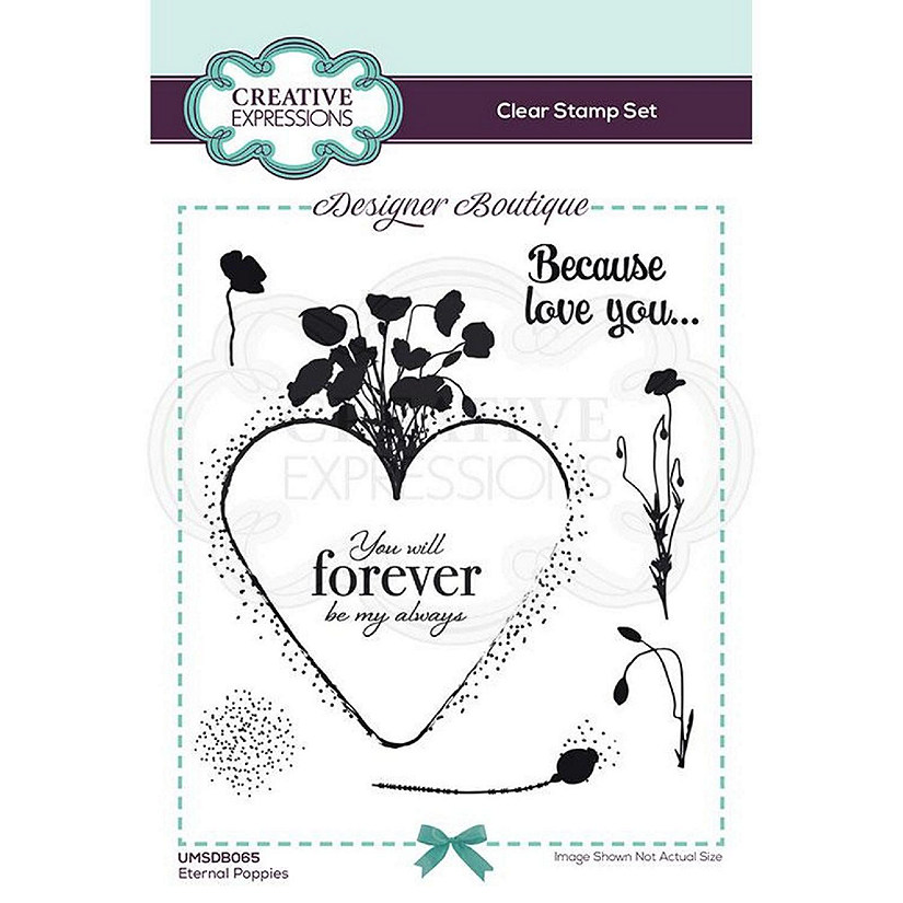 Creative Expressions Designer Boutique Collection Eternal Poppies A6 Clear Stamp Set Image