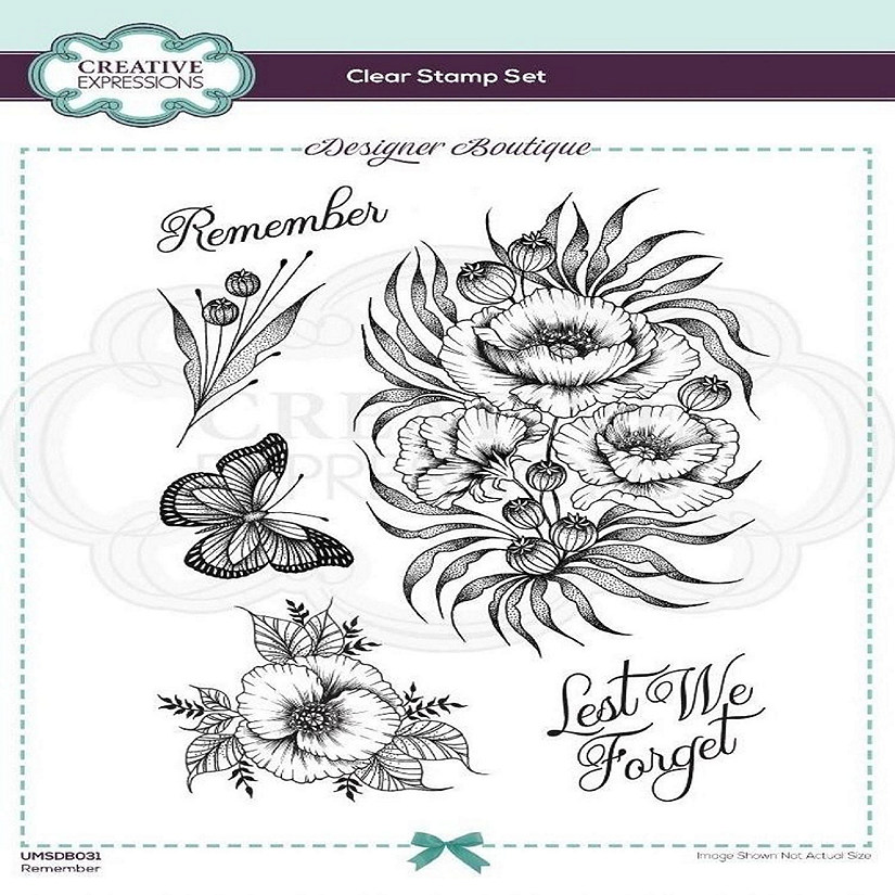 Creative Expressions Designer Boutique Collection Remember A5 Clear Stamp Set Image