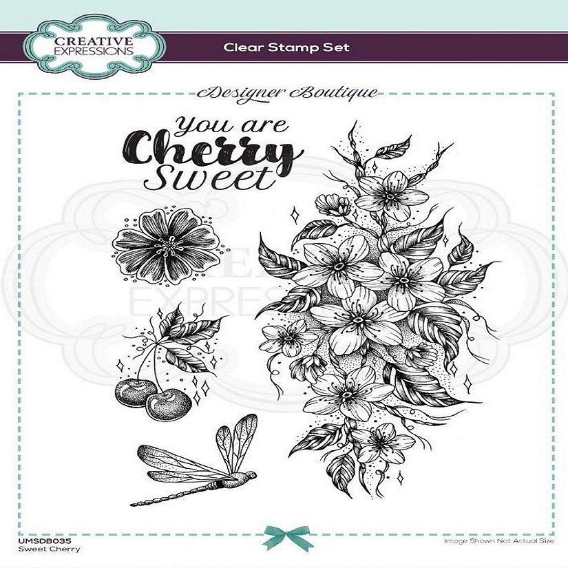 Creative Expressions Designer Boutique Collection Sweet Cherry A5 Clear Stamp Set Image