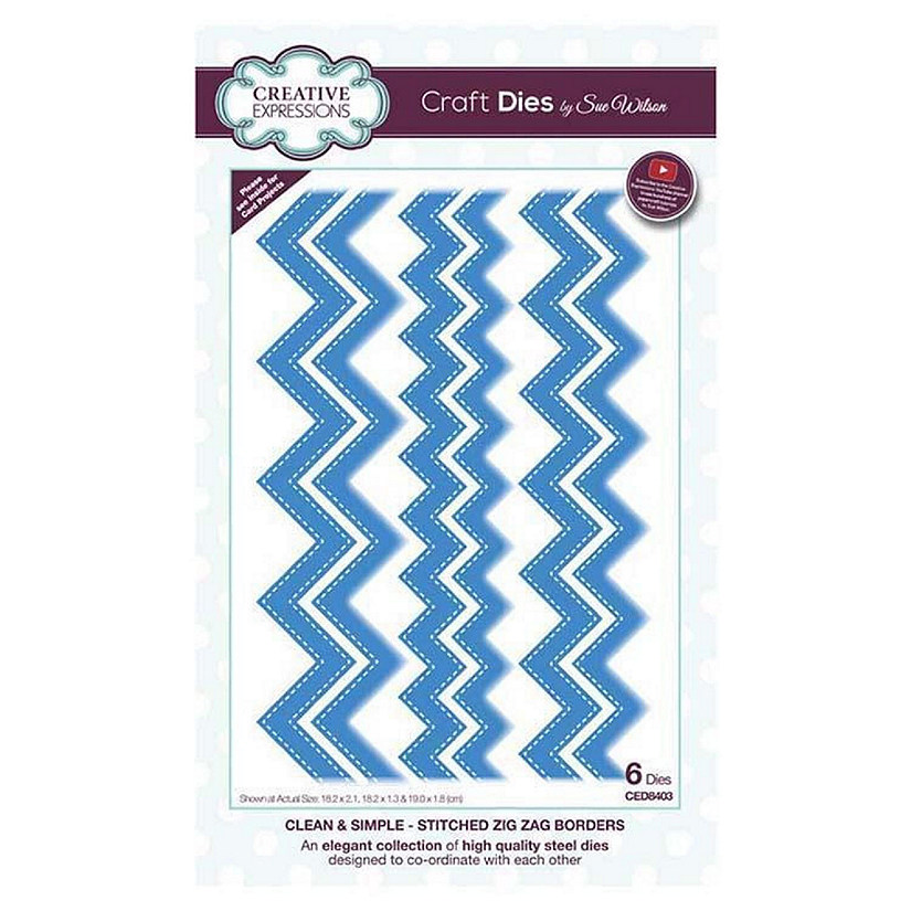 Creative Expressions Dies by Sue Wilson Clean  Simple Collection Stitched Zig Zag Borders Image