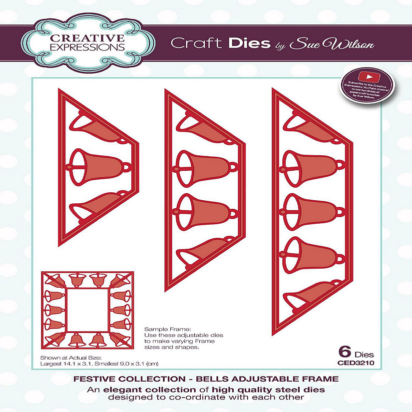 Creative Expressions Dies By Sue Wilson Festive Bells Adjustable Frame 