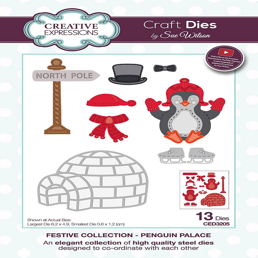 Creative Expressions Dies by Sue Wilson Festive Penguin Palace Image