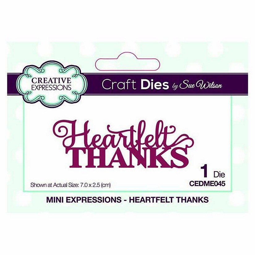 Creative Expressions Dies by Sue Wilson Mini Expressions Collection Heartfelt Thanks Image
