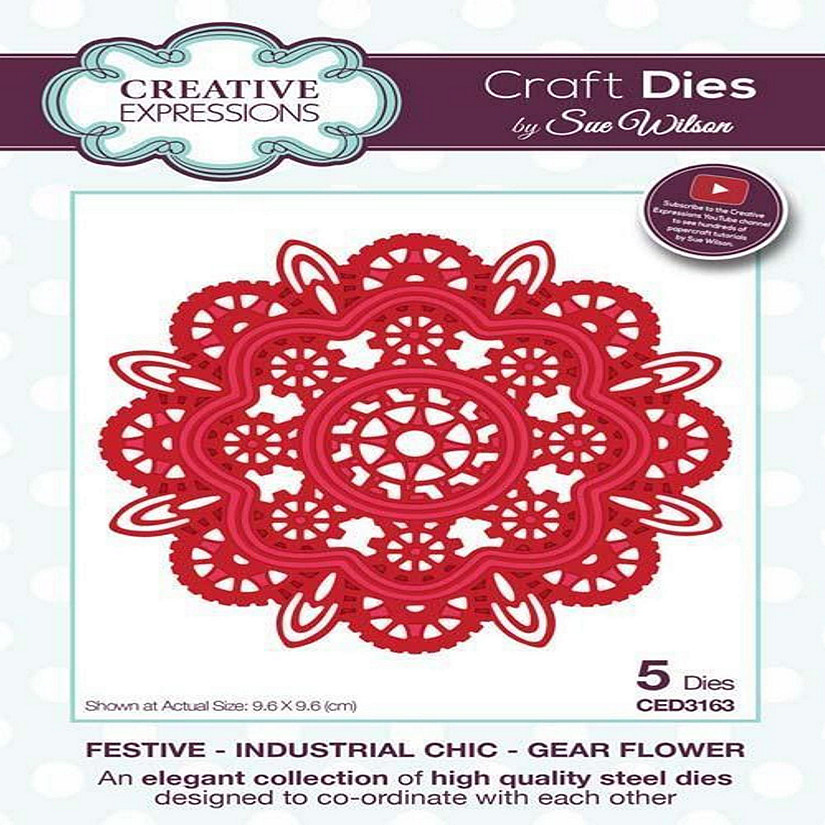 Creative Expressions Festive Industrial Chic Collection Gear Flower Image