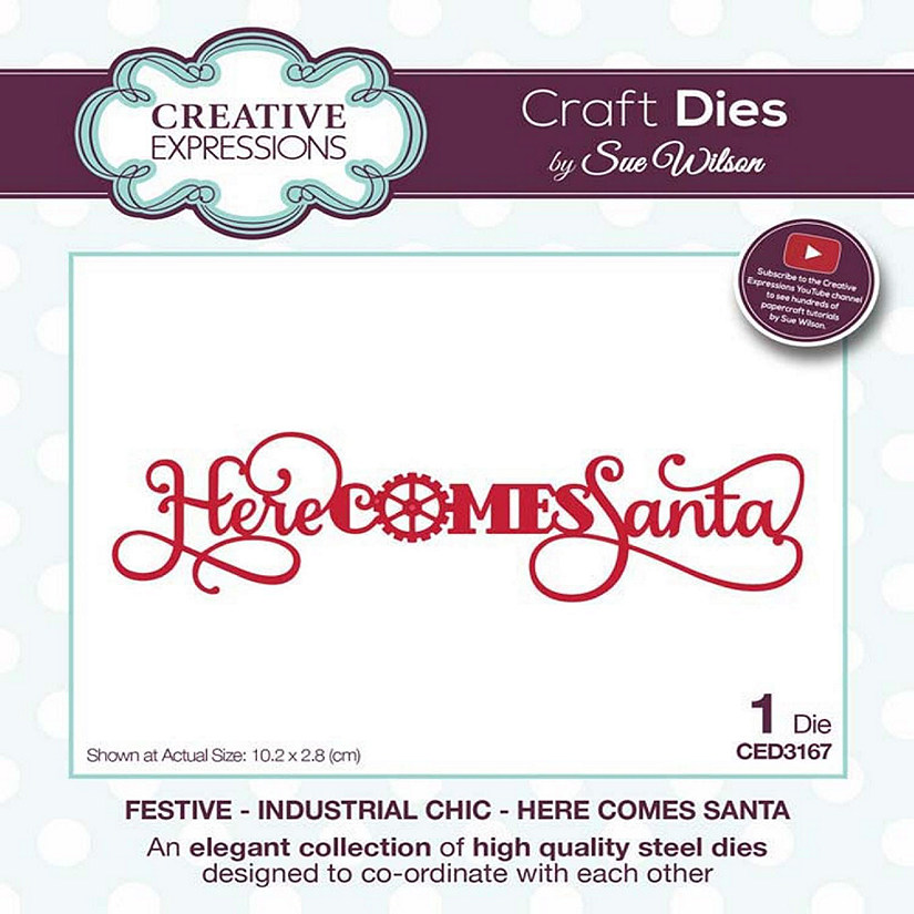 Creative Expressions Festive Industrial Chic Collection Here Comes Santa Image