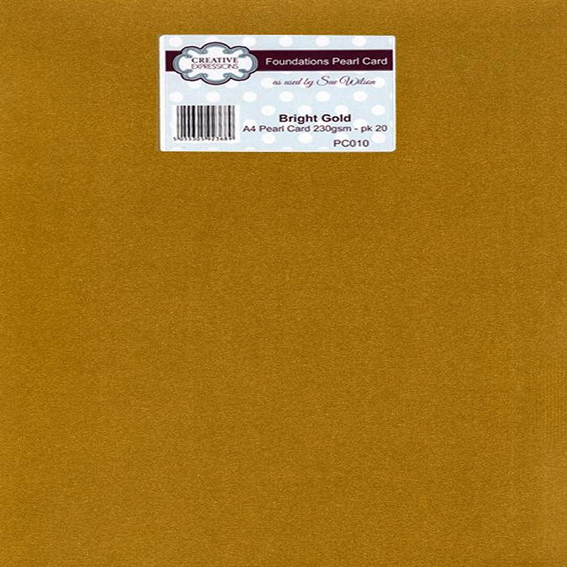 Creative Expressions Foundation A4 Pearl Cardstock 230gsm pk 20  Bright Gold Image