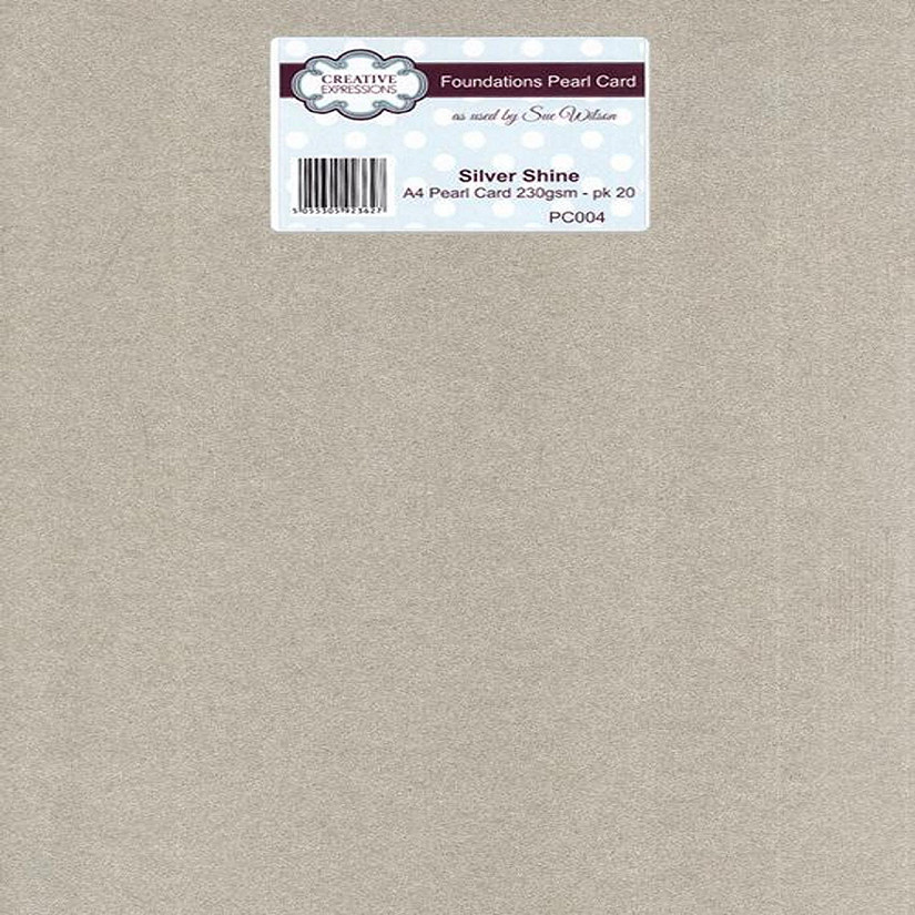 Creative Expressions Foundation A4 Pearl Cardstock 230gsm pk 20  Silver Shine Image