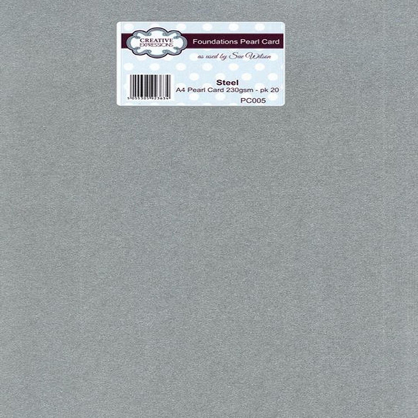 Creative Expressions Foundation A4 Pearl Cardstock 230gsm pk 20  Steel Image
