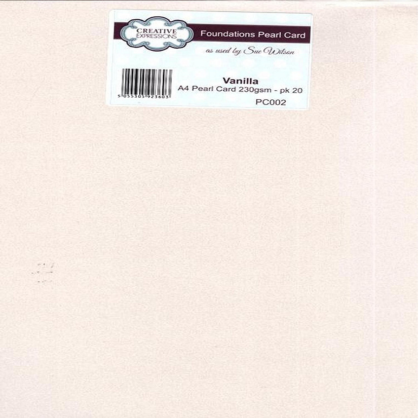 Creative Expressions Foundation A4 Pearl Cardstock 230gsm pk 20  Vanilla Image