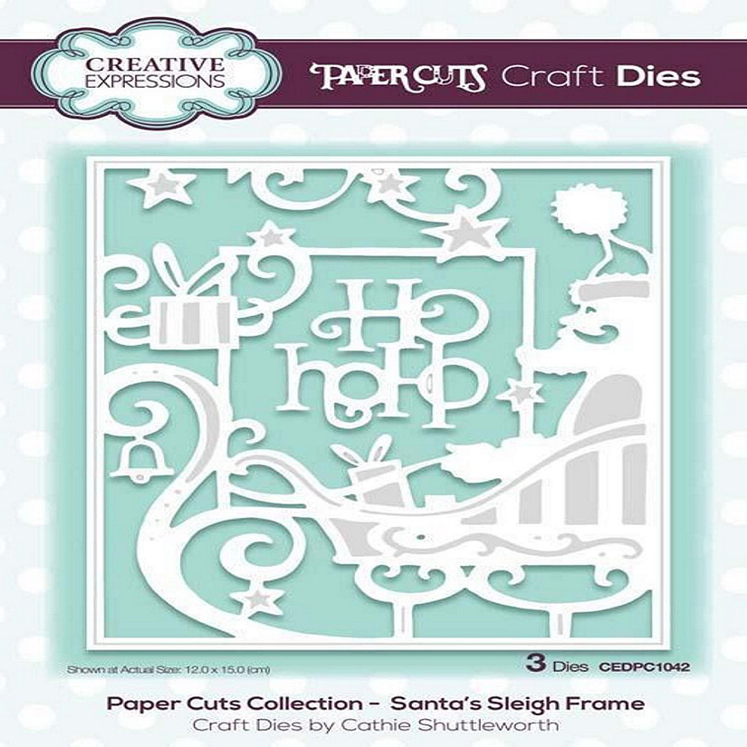 Creative Expressions Paper Cuts Collection Santa's Sleigh Frame Craft Die Image